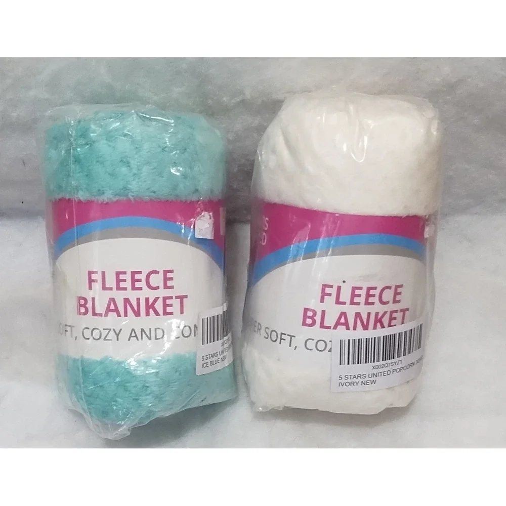 Baby Fleece Blanket , Teal And Cream Blankets, Soft And Comfy